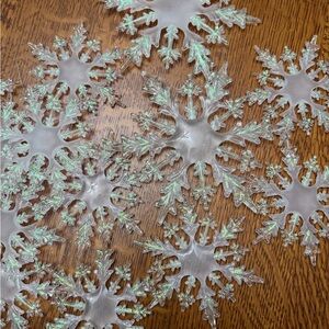 Iridescent Snowflake Ornaments - Set of 13